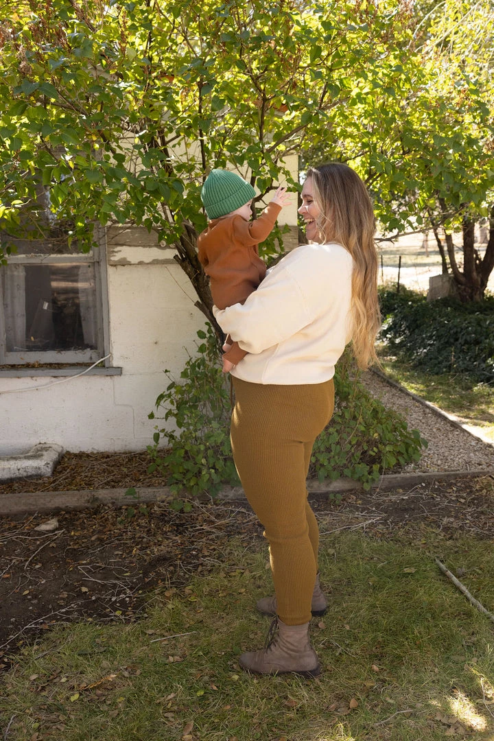 Fin & Vince Ribbed Long Sleeve Onesie - Hazelnut 5 Fin & Vince Ribbed Long Sleeve Onesie - Hazelnut