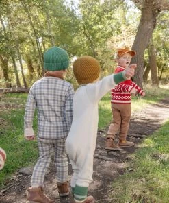 Fin & Vince Sale Ribbed Home Pant - Navy French Plaid