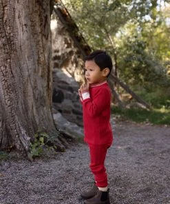 Fin & Vince Waffle Home Pant - Chili/ Retro Cuff