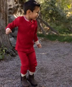 Fin & Vince Waffle Home Pant - Chili/ Retro Cuff