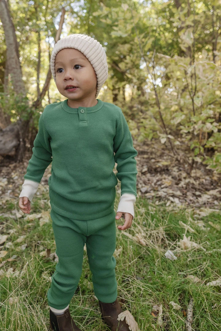 Fin & Vince Waffle Henley Top - Fern Sale 6 Fin & Vince Waffle Henley Top - Fern Sale