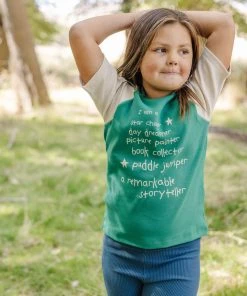 Fin & Vince Baseball Tee - Jade Storyteller Sale