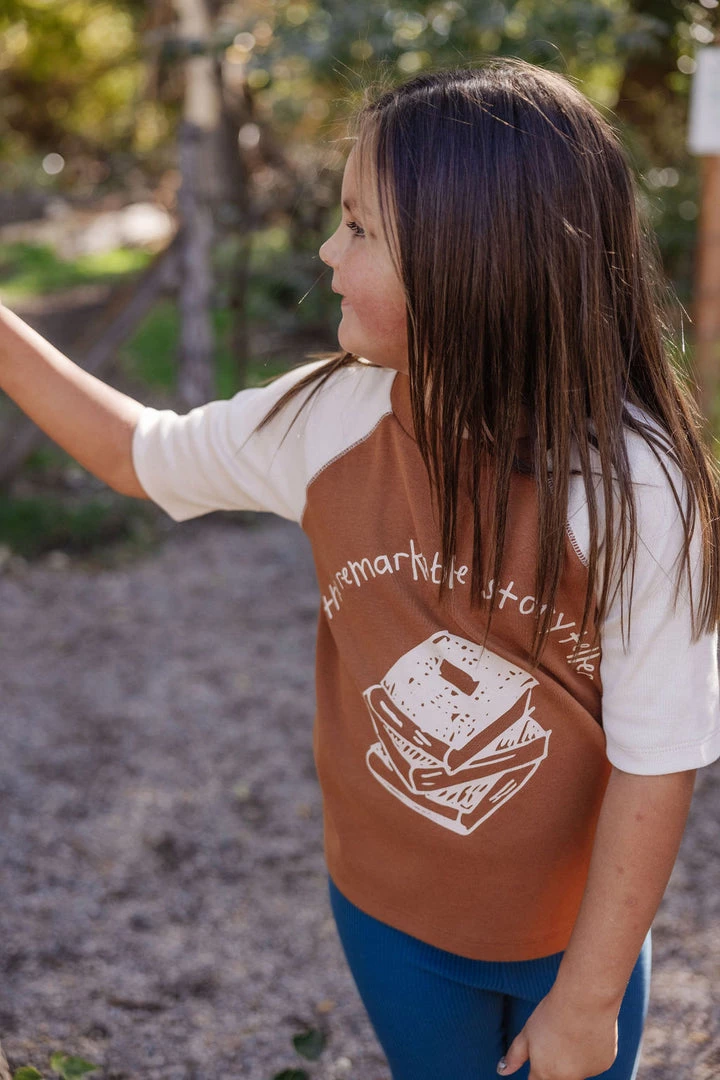 Fin & Vince Baseball Tee - Hazelnut Book Stack Sale 5 Fin & Vince Baseball Tee - Hazelnut Book Stack Sale