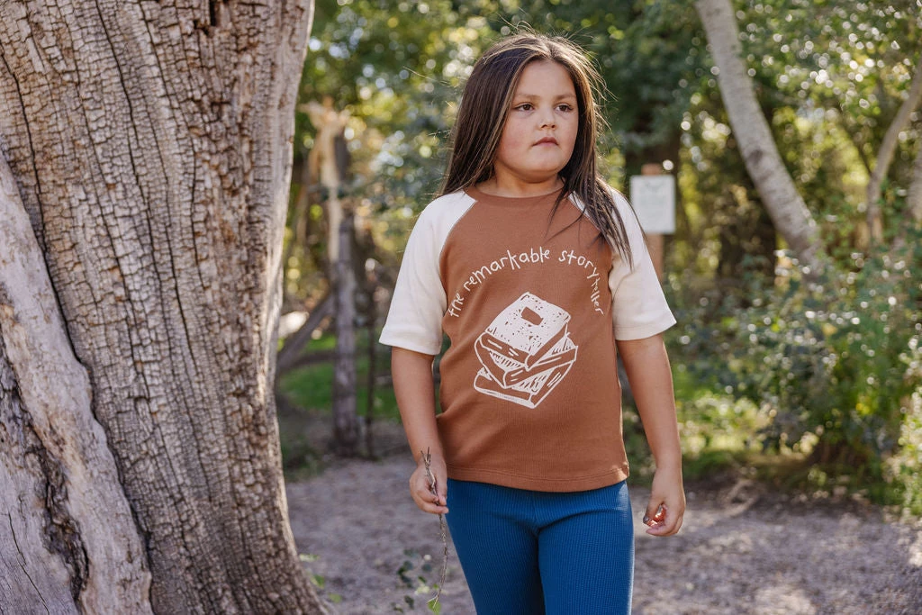 Fin & Vince Baseball Tee - Hazelnut Book Stack Sale 8 Fin & Vince Baseball Tee - Hazelnut Book Stack Sale