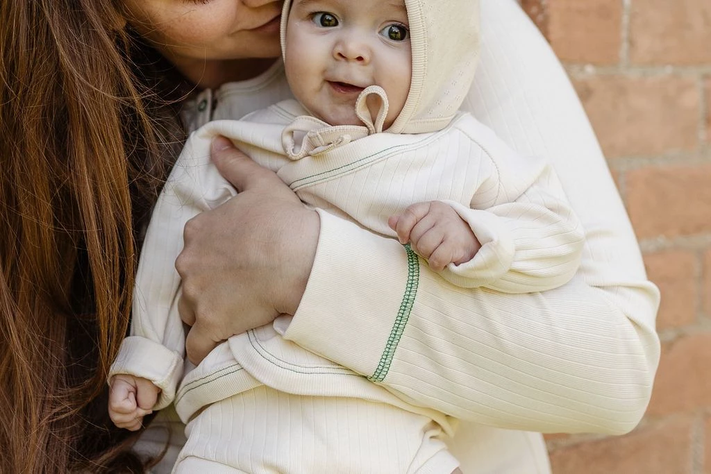 Fin & Vince Sale Women's Nightgown - Milk + Emerald Stitch 19 Fin & Vince Sale Women's Nightgown - Milk + Emerald Stitch