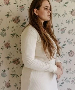 Fin & Vince Women's Nightgown - Waffle + Mauve Stitch Sale