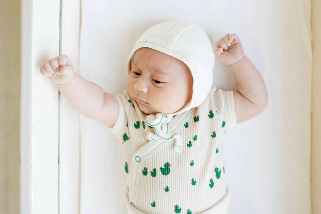 Fin & Vince Primary Bonnet - Milk + Emerald Stitch 13 Fin & Vince Primary Bonnet - Milk + Emerald Stitch