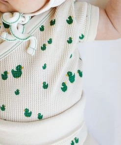 Fin & Vince Primary Bonnet - Milk + Emerald Stitch 27 Fin & Vince Primary Bonnet - Milk + Emerald Stitch