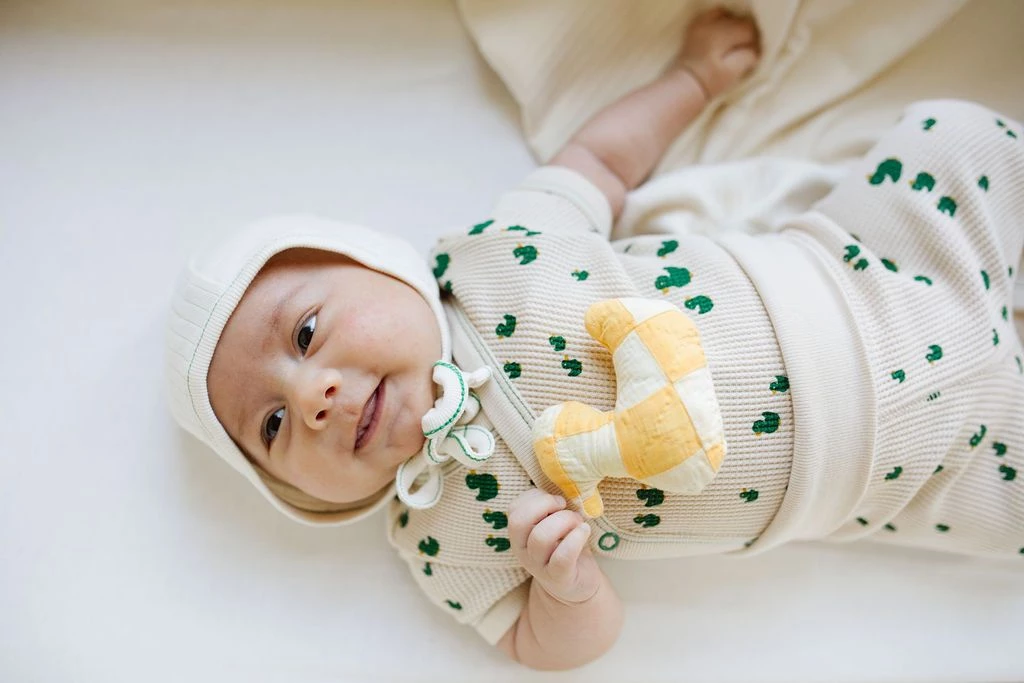 Fin & Vince Primary Bonnet - Milk + Emerald Stitch 15 Fin & Vince Primary Bonnet - Milk + Emerald Stitch