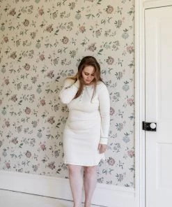 Fin & Vince Sale Women's Nightgown - Milk + Emerald Stitch