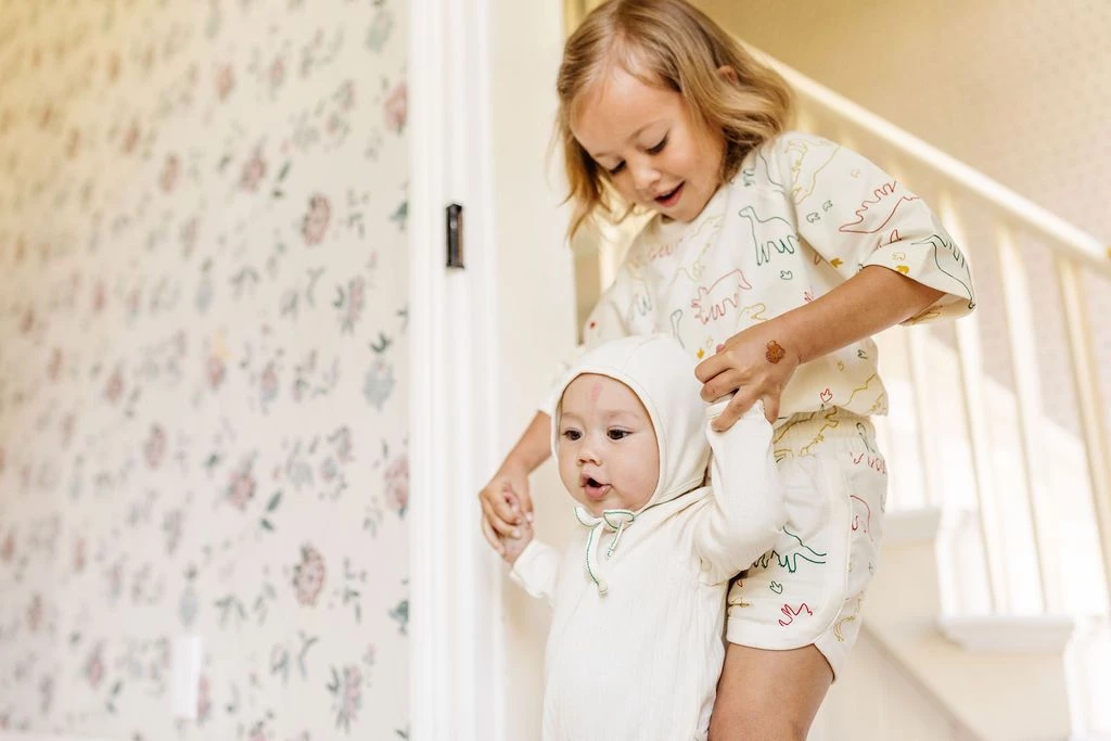 Fin & Vince Primary Bonnet - Milk + Emerald Stitch 7 Fin & Vince Primary Bonnet - Milk + Emerald Stitch