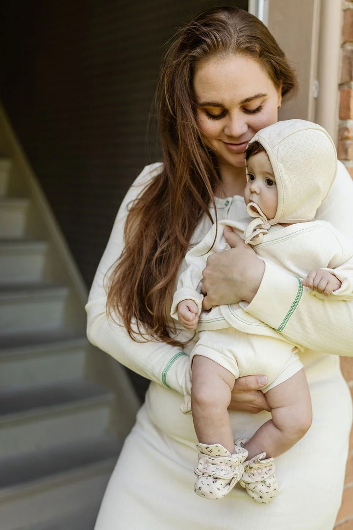 Fin & Vince Sale Women's Nightgown - Milk + Emerald Stitch 24 Fin & Vince Sale Women's Nightgown - Milk + Emerald Stitch