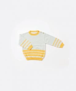 Fin & Vince Harbor Sweater - Seafoam/ Mango