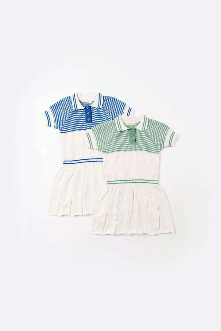 Fin & Vince Knit Dress - Milk/ Schoolhouse Green Spring/summer 5 Fin & Vince Knit Dress - Milk/ Schoolhouse Green Spring/summer