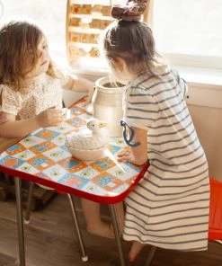 Fin & Vince Red, White And Blue Nightgown - Ticking Stripe - Vintage Blue