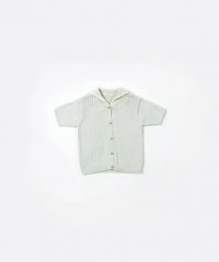 Fin & Vince Red, White And Blue Sailor Cardigan - Seafoam