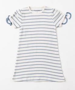 Fin & Vince Red, White And Blue Nightgown - Ticking Stripe - Vintage Blue